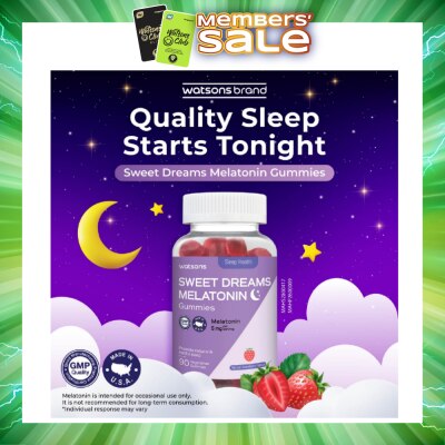 WATSONS - Sweet Dreams Melatonin 5mg Natural Strawberry Flavor Gummies 90s