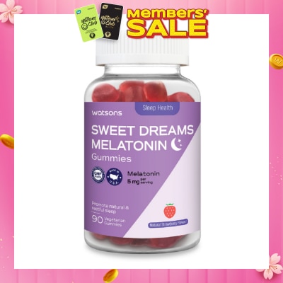 WATSONS Sweet Dreams Melatonin 5mg Natural Strawberry Flavor Gummies 90s