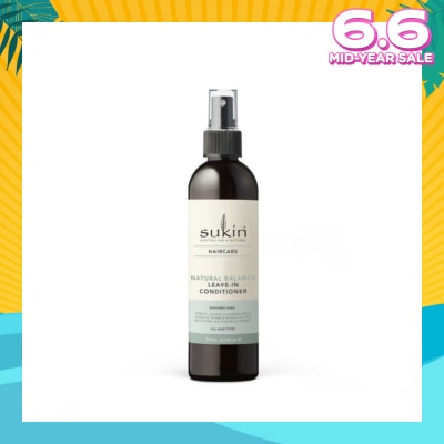 SUKIN Natural Balance Leave-In Conditioner (Hydrates, Gently Detangles And Tames Frizzy Hair) 250ml