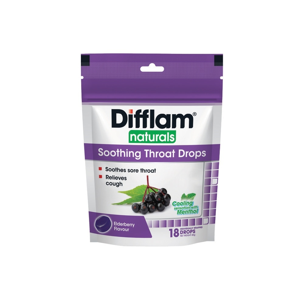 Naturals Soothing Throat Drops Elderberry Flavour 18s