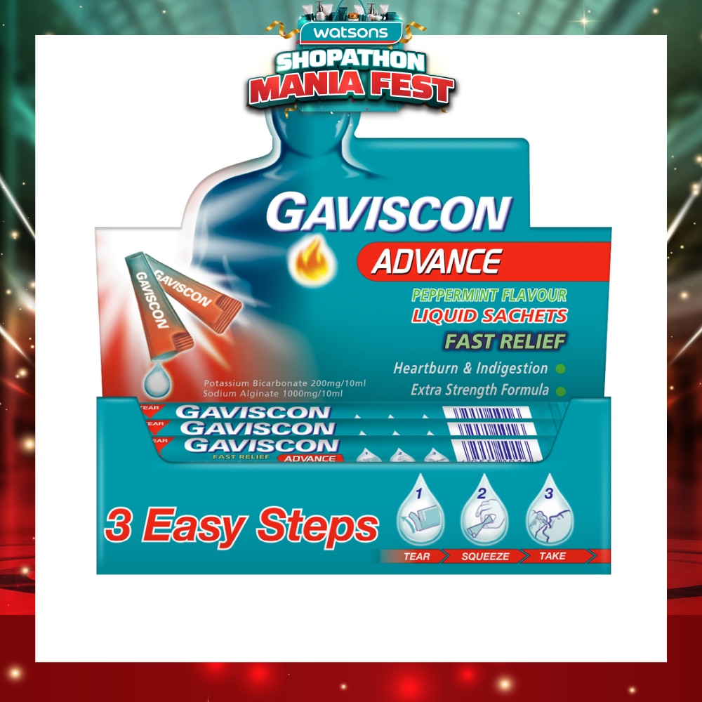 Advance Liquid Sachets Peppermint Flavour for Heartburn & Indigestion 10ml x 24s