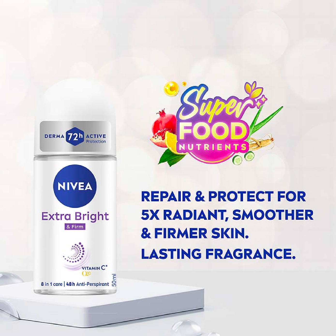 Deodorant Roll-on Extra White Firm Q10 50ml