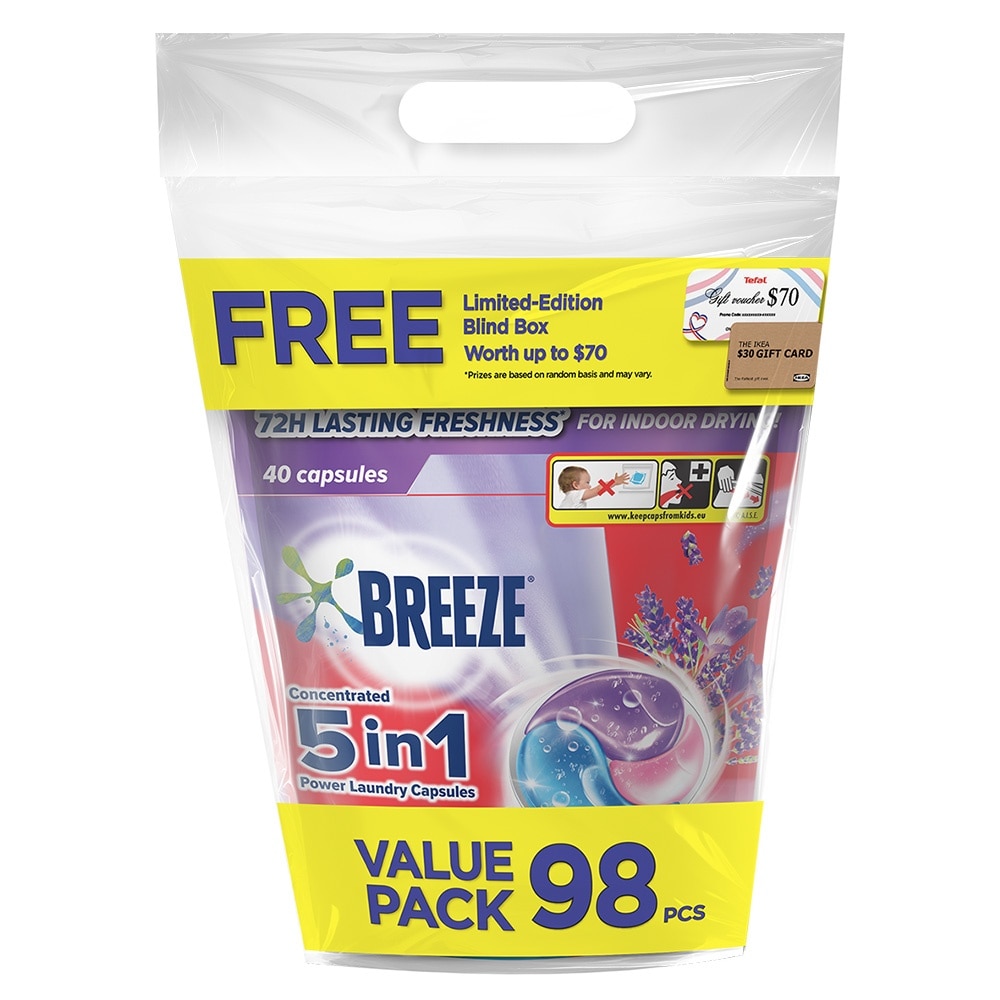 VALUE PACK 5 in 1 Lavender Laundry Capsules 98s