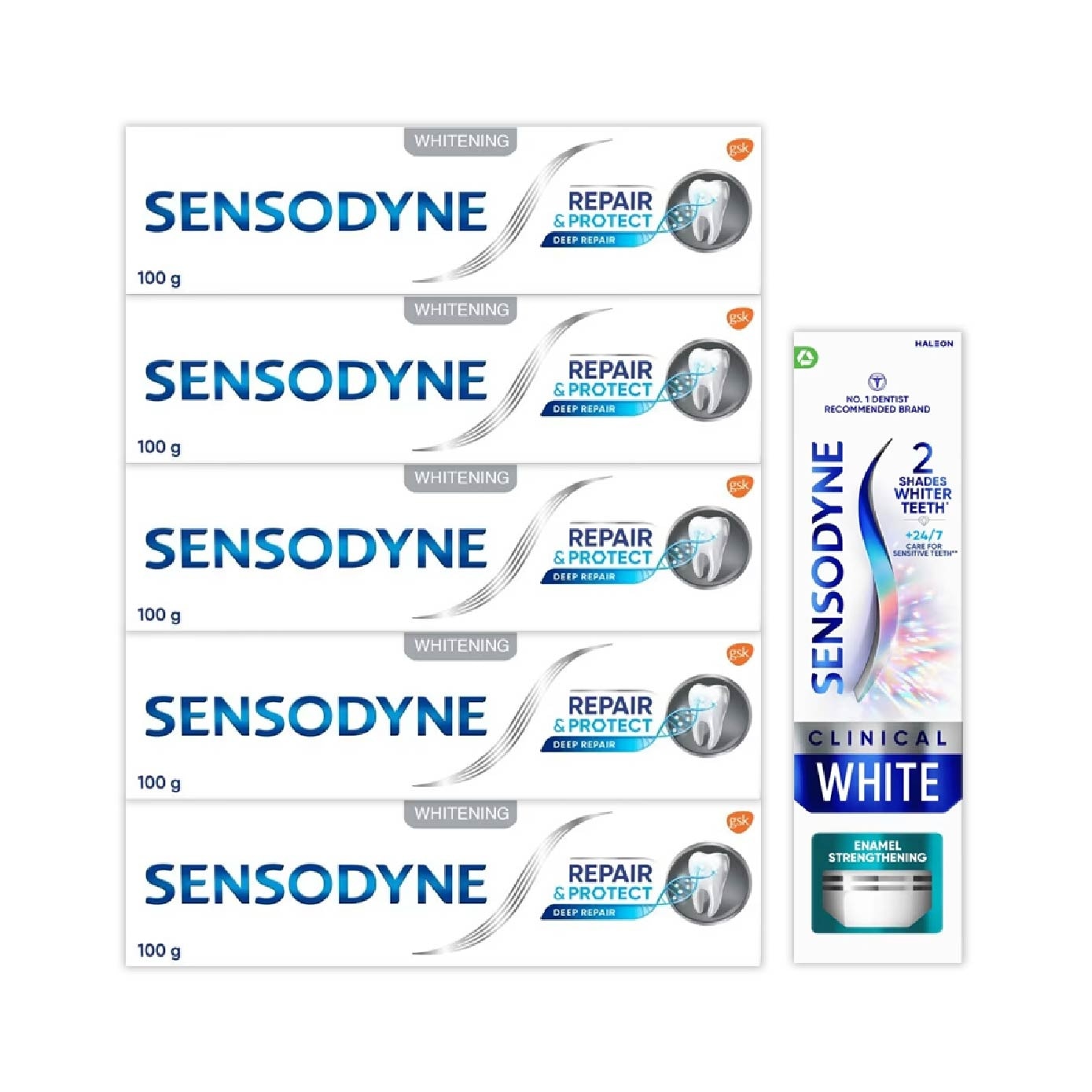 Deep Repair & Protect  + Clinical White Enamel Toothpaste Bundle Set 1s