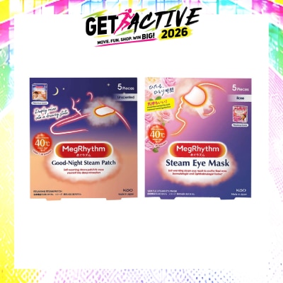 MEGRHYTHM - Steam Eye Mask Rose + Good Night Unscented Steam Patch Bundle Set 1s image