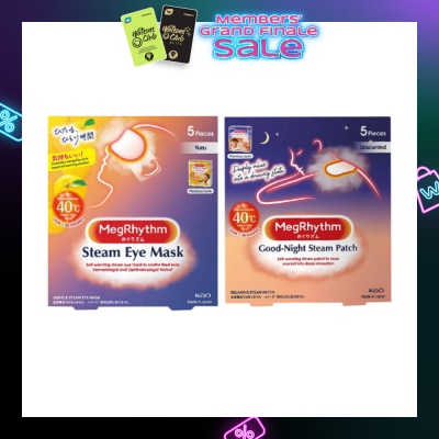 MEGRHYTHM Steam Eye Mask Yuzu + Good Night Unscented Steam Eye Mask Patch Bundle Set 1s