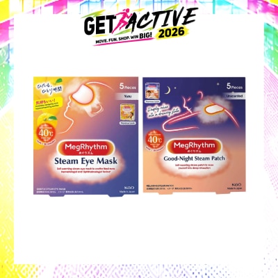 MEGRHYTHM - Steam Eye Mask Yuzu + Good Night Unscented Steam Patch Bundle Set 1s image
