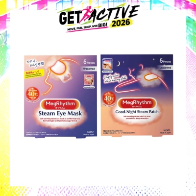 MEGRHYTHM - Steam Eye Mask Unscented + Good Night Unscented Steam Patch Bundle Set 1s image
