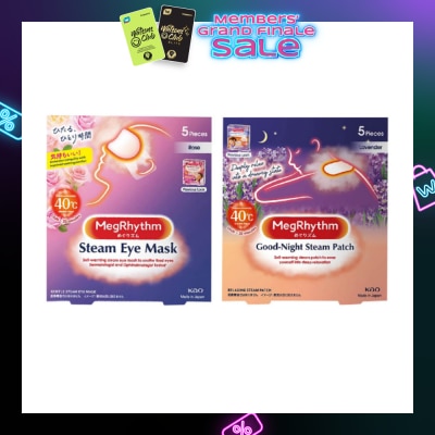 MEGRHYTHM Steam Eye Mask Rose + Good Night Lavender Steam Eye Mask Patch Bundle Set 1s