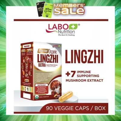 LABO NUTRITION - Bioactive Organic Lingzhi Ultra Dietary Supplement Veggie Capsule (For Immunity, Calm, Energy, Sleep Support & Stress Relief) 90s
