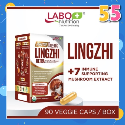LABO NUTRITION Bioactive Organic Lingzhi Ultra Dietary Supplement Veggie Capsule (For Immunity, Calm, Energy, Sleep Support & Stress Relief) 90s