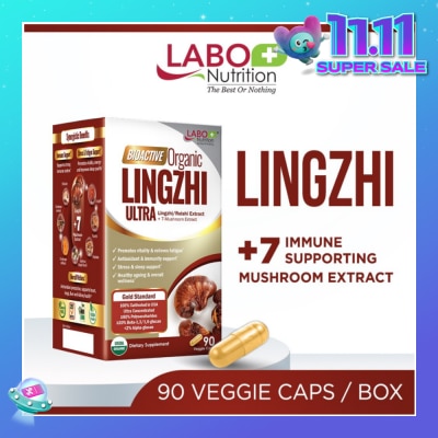 LABO NUTRITION Bioactive Organic Lingzhi Ultra Dietary Supplement Veggie Capsule (For Immunity, Calm, Energy, Sleep Support & Stress Relief) 90s