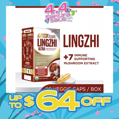 LABO NUTRITION - Bioactive Organic Lingzhi Ultra Dietary Supplement Veggie Capsule (For Immunity, Calm, Energy, Sleep Support & Stress Relief) 90s