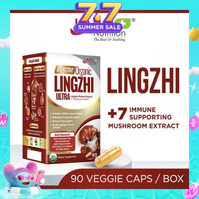 LABO NUTRITION - Bioactive Organic Lingzhi Ultra Dietary Supplement Veggie Capsule (For Immunity, Calm, Energy, Sleep Support & Stress Relief) 90s