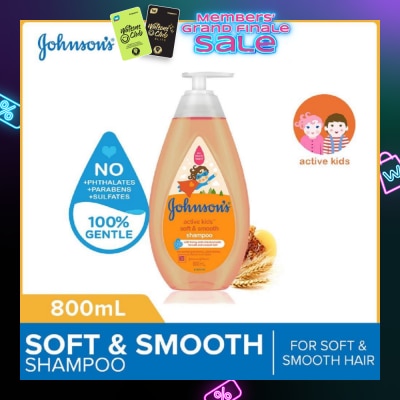JOHNSON'S Baby Baby Active Kids Soft And Smooth Shampoo For Soft And Smooth Hair (For Silky Smooth Hair) 800ml