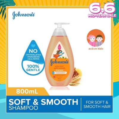 JOHNSON'S Baby Baby Active Kids Soft And Smooth Shampoo For Soft And Smooth Hair (For Silky Smooth Hair) 800ml