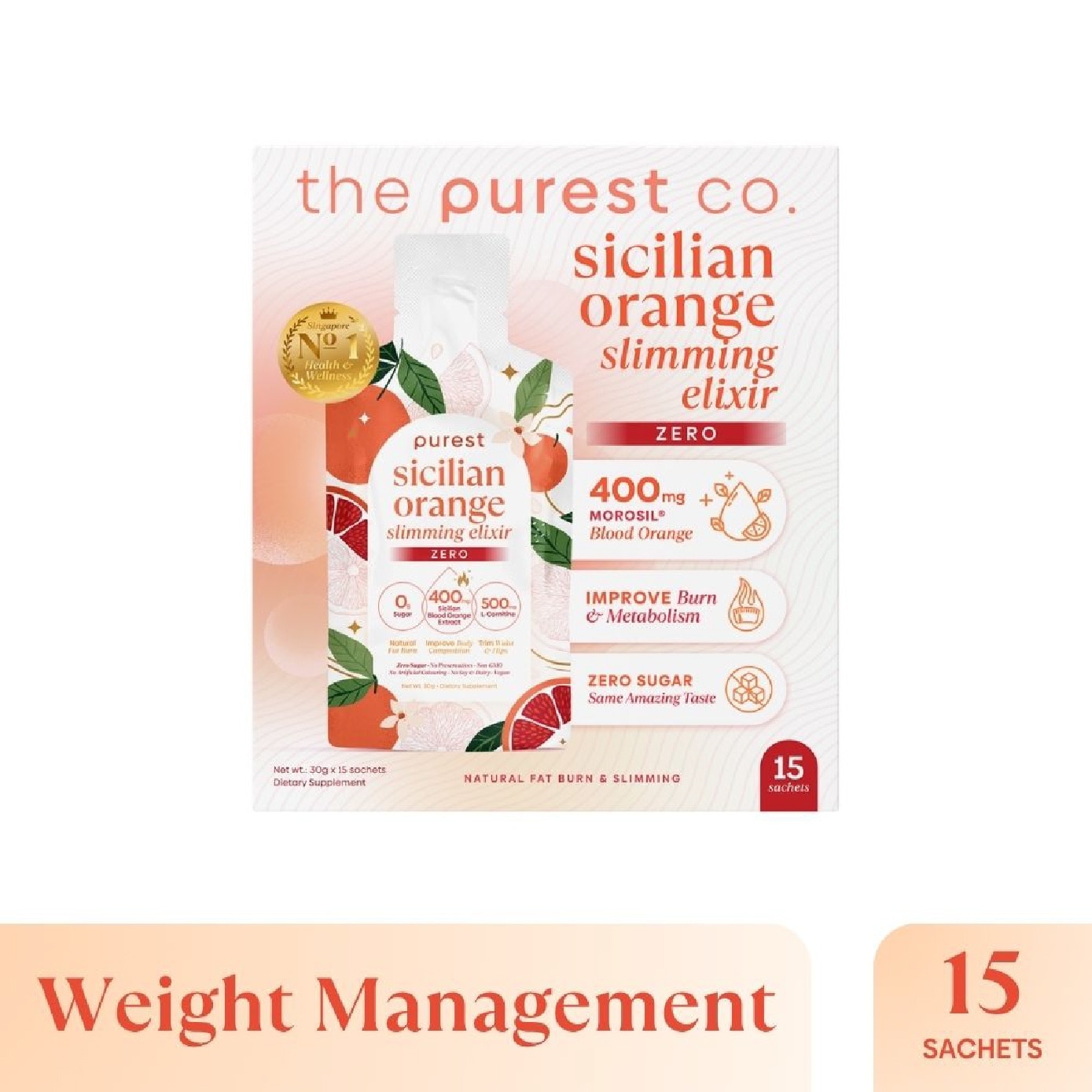 Sicilian Orange Slimming Elixir Zero Sachet for Weight Management 30g x 15s image