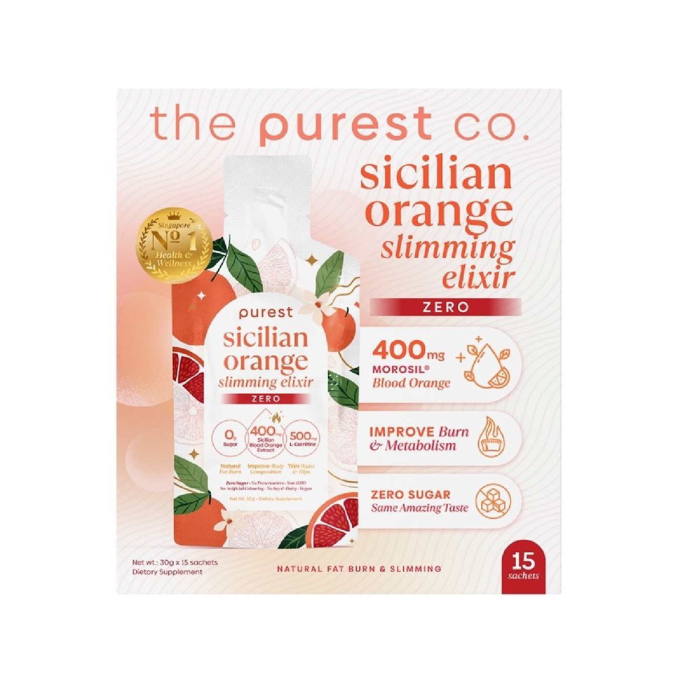 Sicilian Orange Slimming Elixir Zero Sachet for Weight Management 30g x 15s image