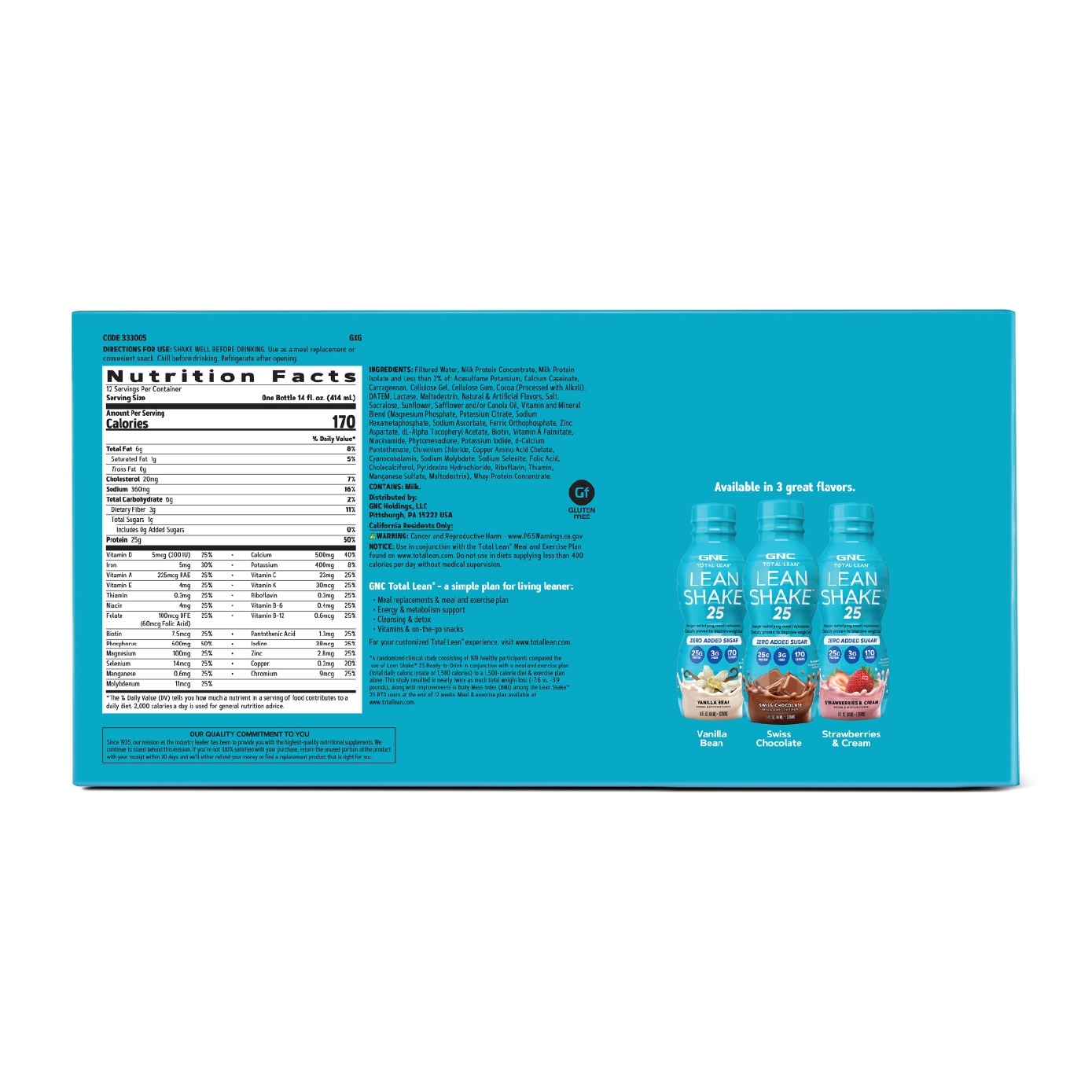 Total Lean Shake 25 Ready to Drink Zero Added Chocolate 414ml x 12s