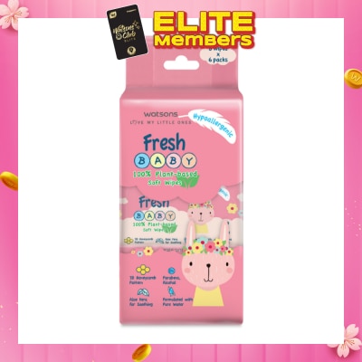 WATSONS Super Mini Fresh Baby Wipes 8s x 6