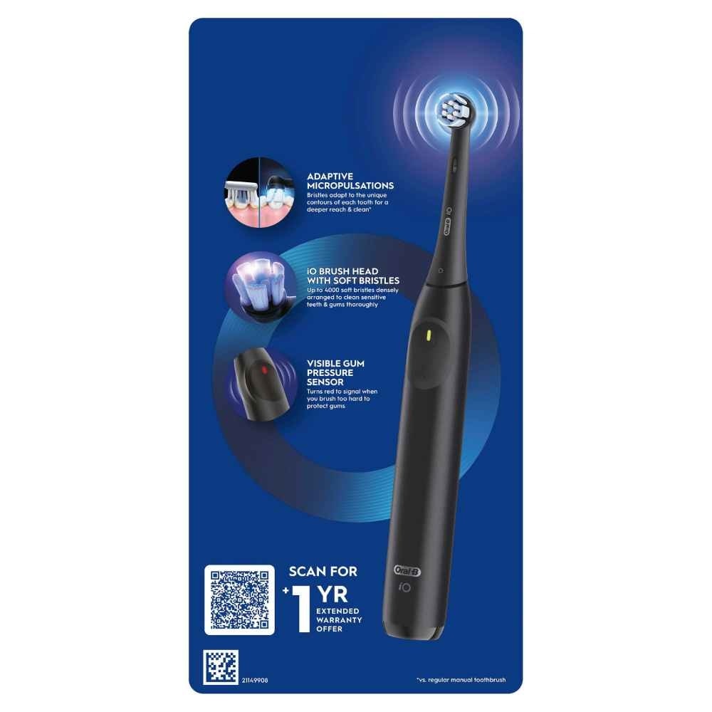 iO Series 2 Gentle Clean Sensitive Black Electric Toothbrush 1s