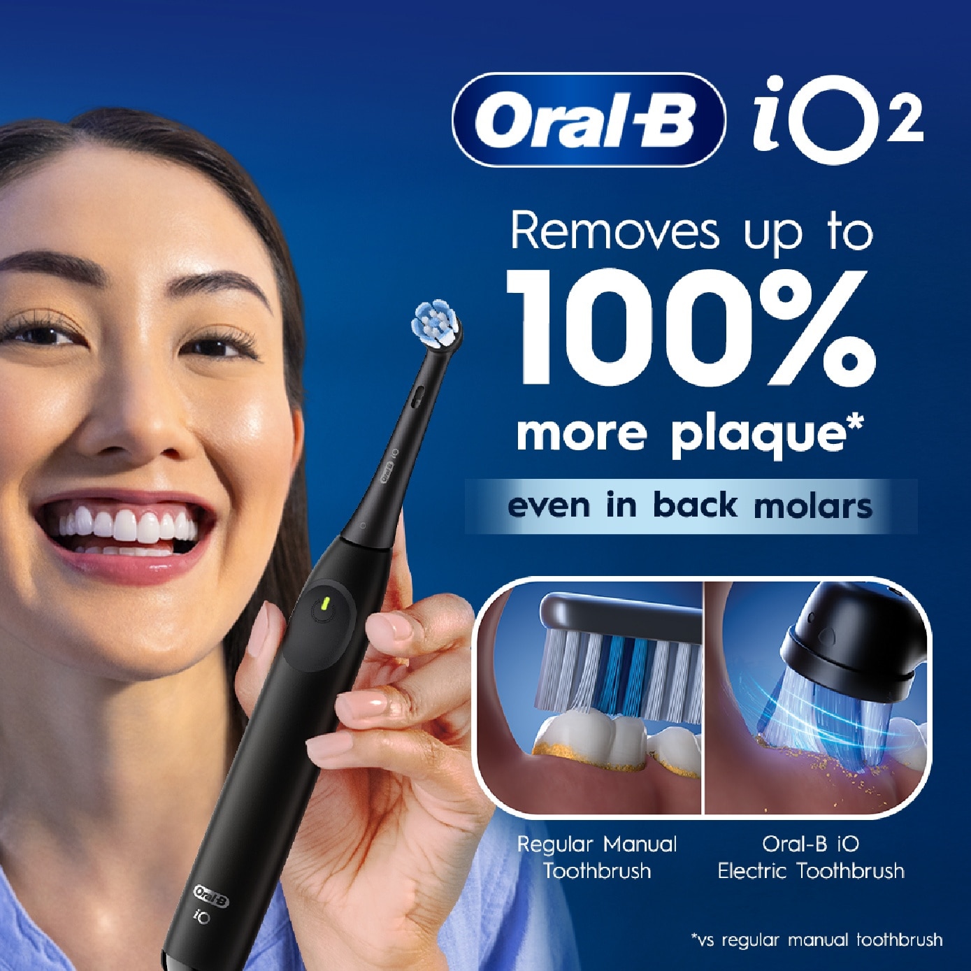 iO Series 2 Gentle Clean Sensitive Black Electric Toothbrush 1s