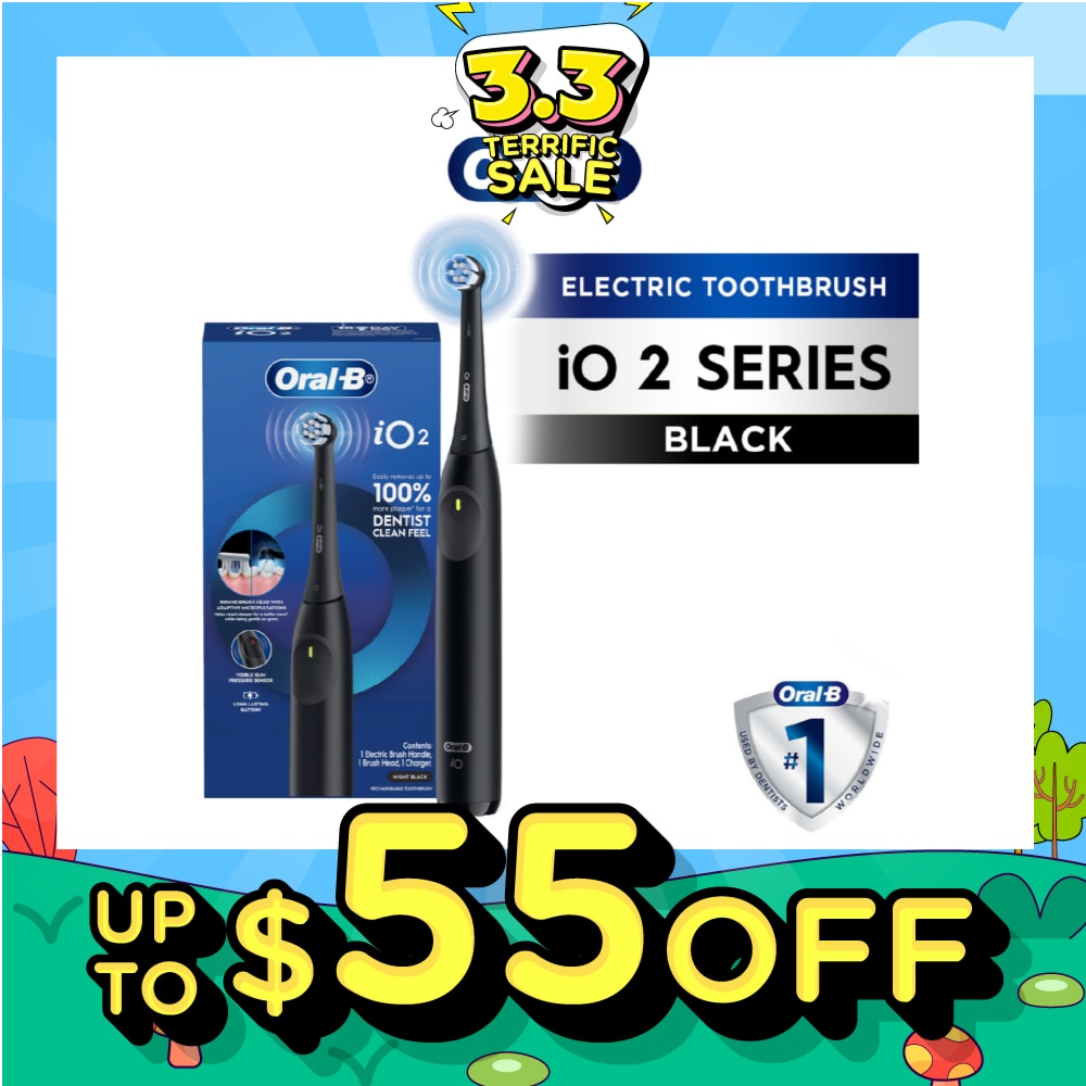 iO Series 2 Gentle Clean Sensitive Black Electric Toothbrush 1s