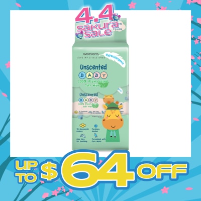 WATSONS - Super Mini Unscented Baby Wipes 8s x 6