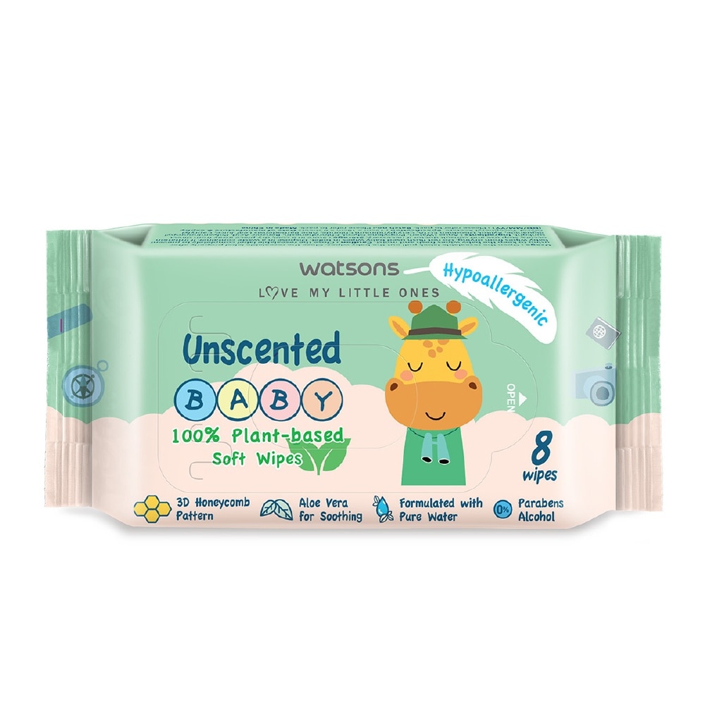 Super Mini Unscented Baby Wipes 8s x 6