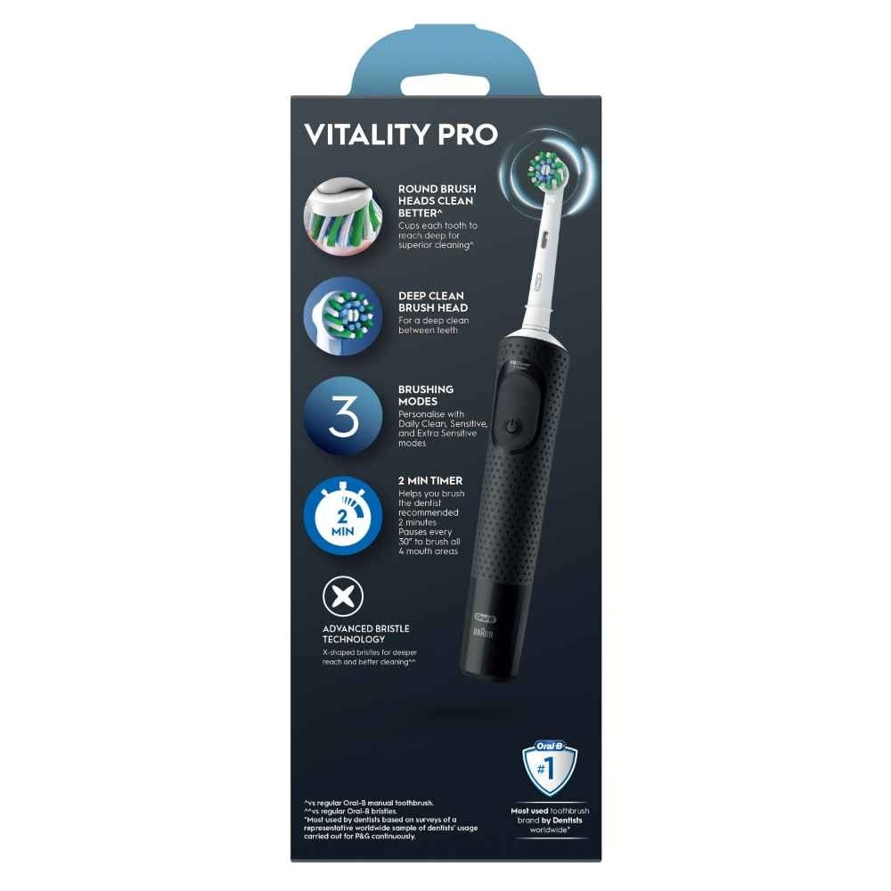 Vitality Pro Electric Toothbrush Black - Deep Clean 1s