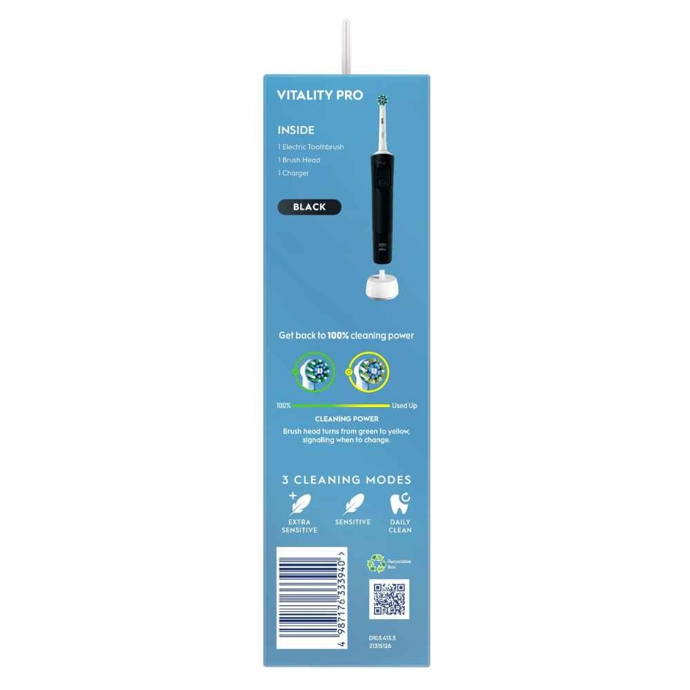 Vitality Pro Electric Toothbrush Black - Deep Clean 1s