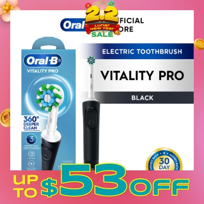 ORAL-B Vitality Pro Electric Toothbrush Black - Deep Clean 1s