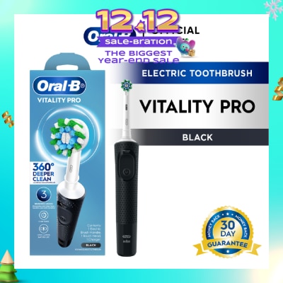 ORAL-B Vitality Pro Electric Toothbrush Black - Deep Clean 1s