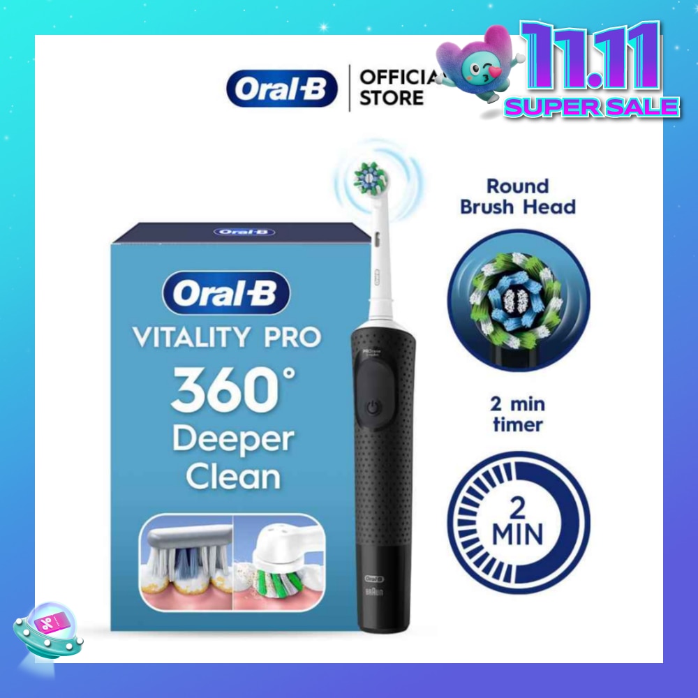 Vitality Pro Electric Toothbrush Black - Deep Clean 1s