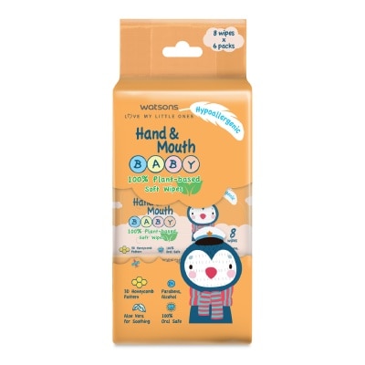 WATSONS Super Mini Hand & Mouth Baby Wipes 8s x 6