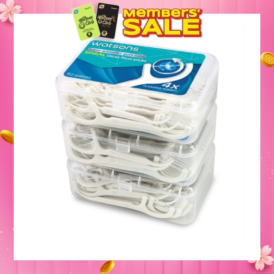 WATSONS Super Smooth Spiral Clean Floss Pick 50s x 3