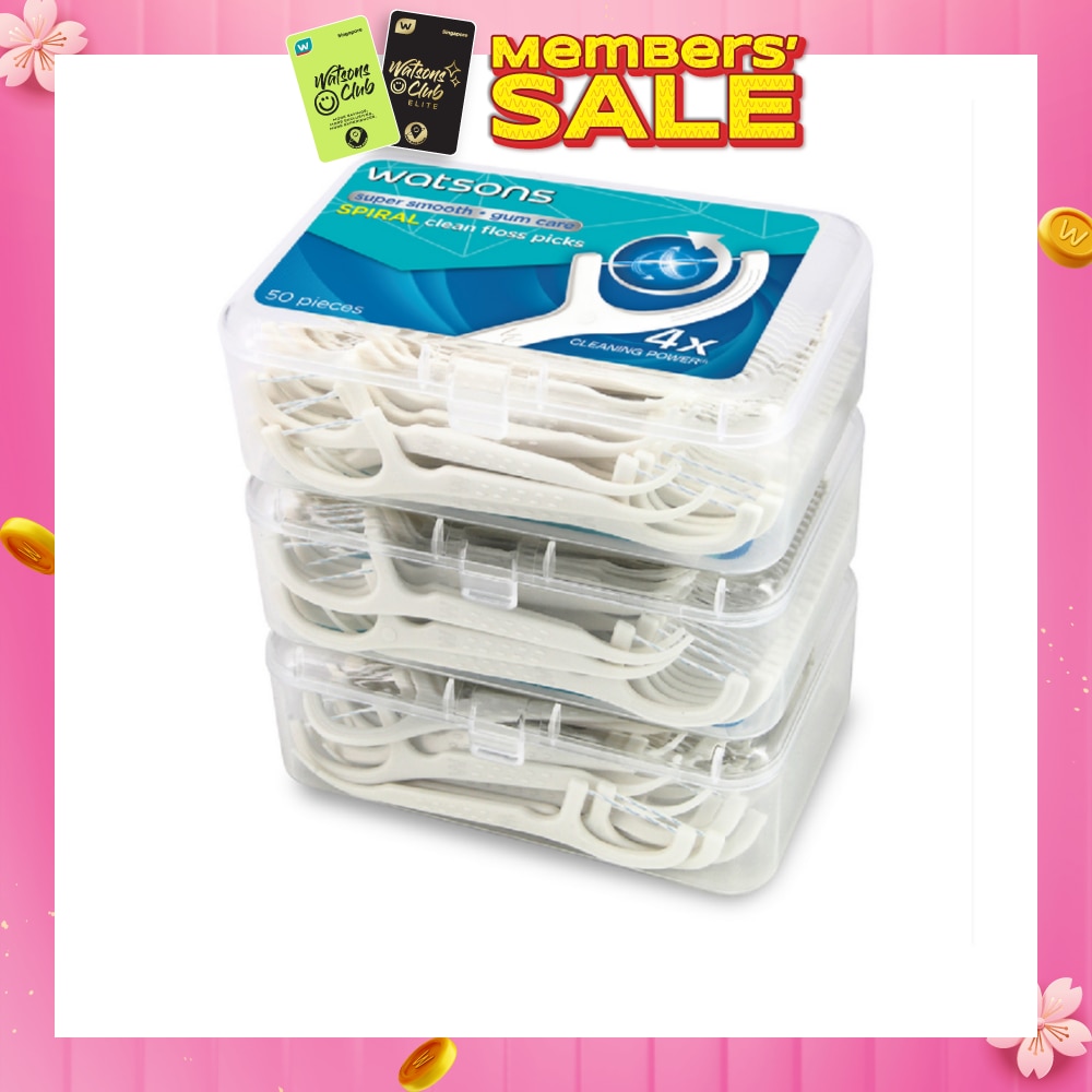 Super Smooth Spiral Clean Floss Pick 50s x 3