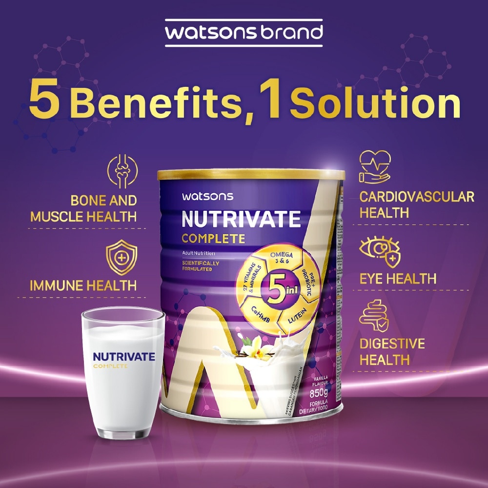 Nutrivate Complete Adult Nutrition With Vanilla Flavour 850g