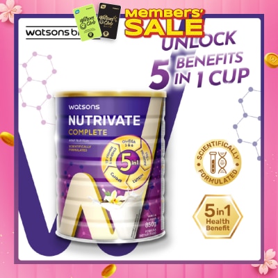 WATSONS Nutrivate Complete Adult Nutrition With Vanilla Flavour 850g