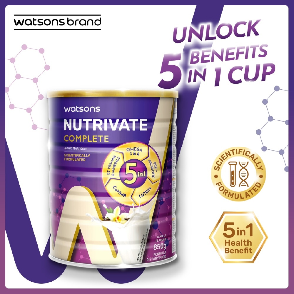 Nutrivate Complete Adult Nutrition With Vanilla Flavour 850g