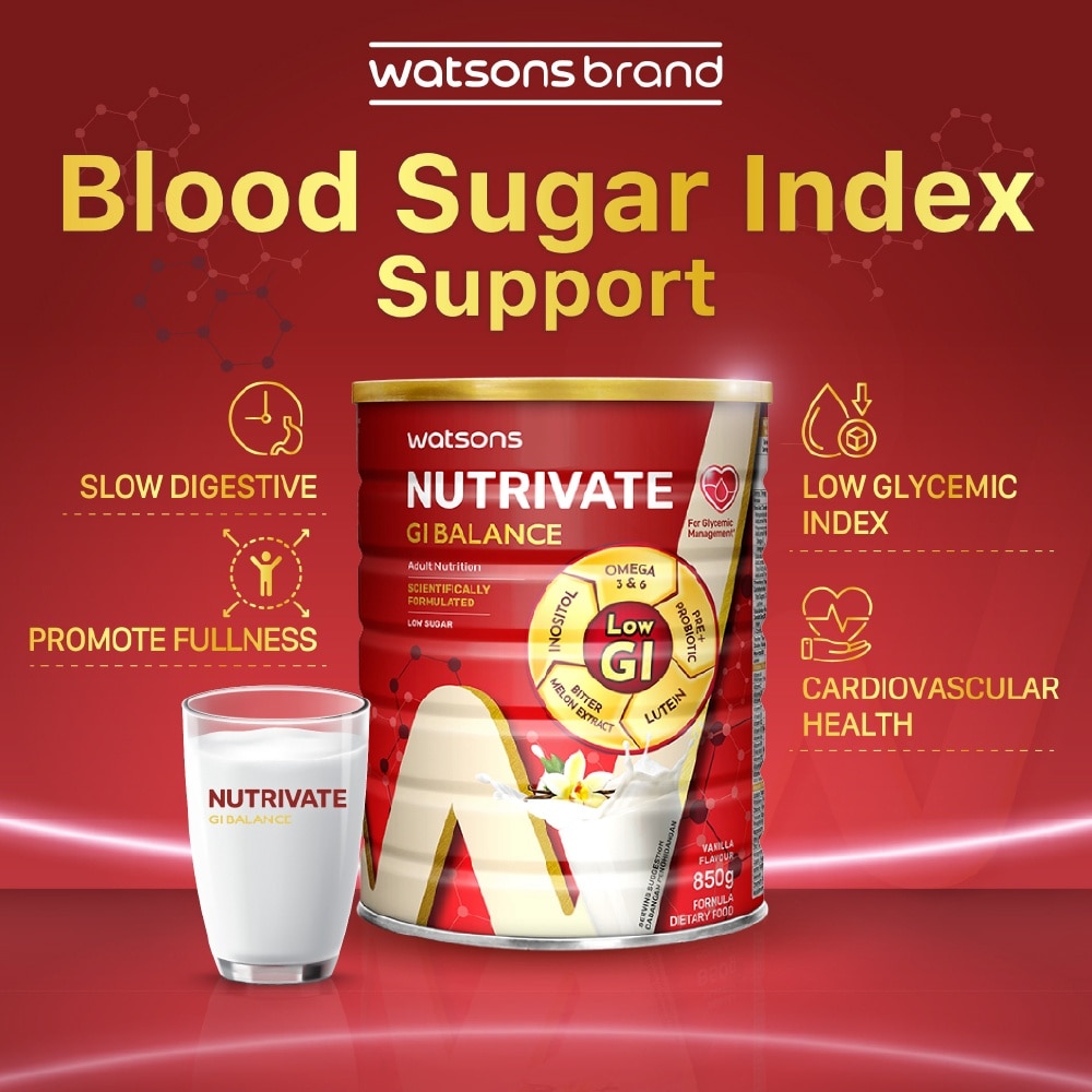 Nutrivate GI Balance Adult Nutrition With Vanilla Flavour (Low Sugar) 850g