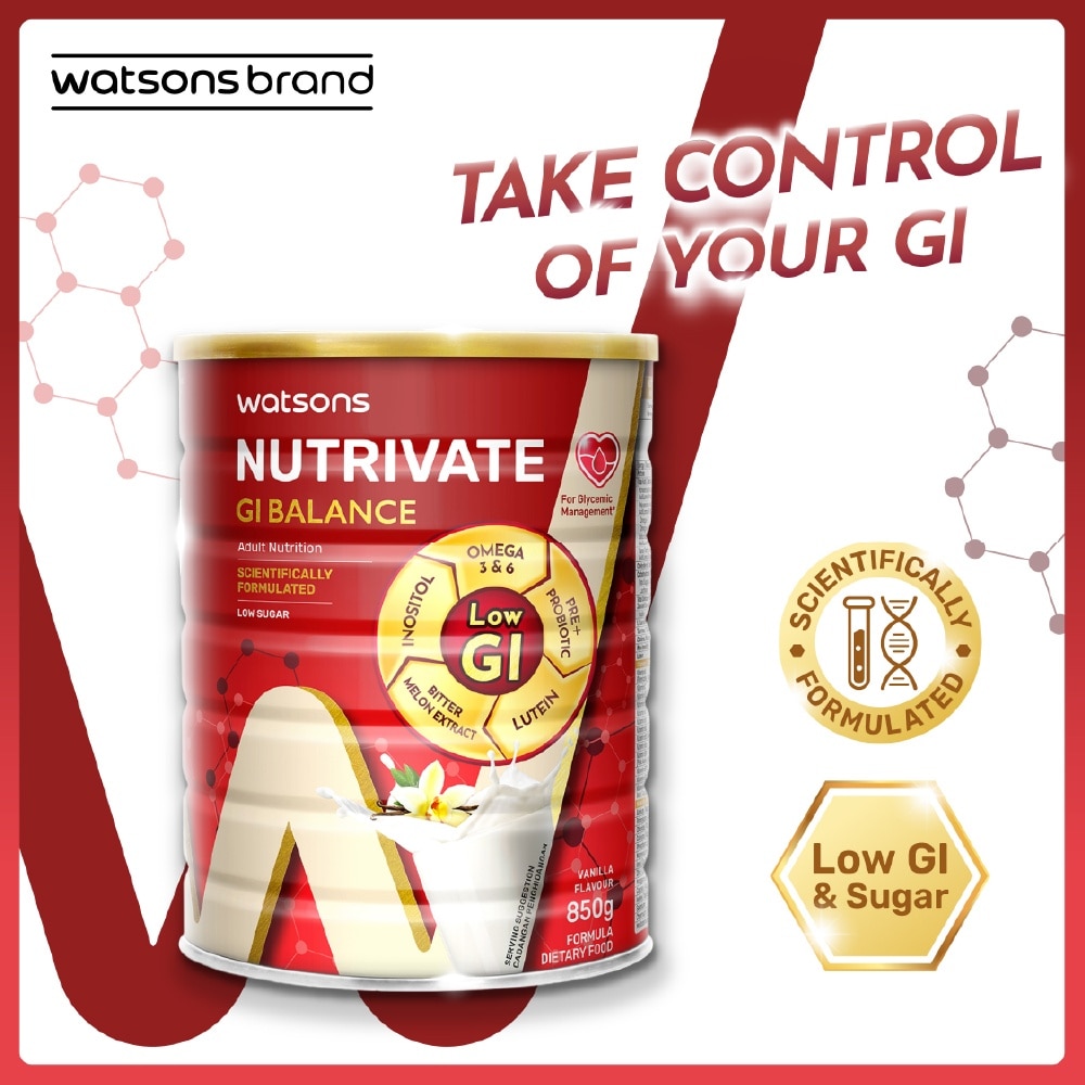 Nutrivate GI Balance Adult Nutrition With Vanilla Flavour (Low Sugar) 850g