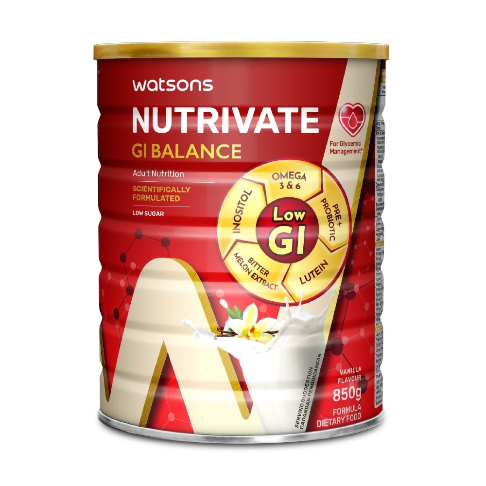 Nutrivate GI Balance Adult Nutrition With Vanilla Flavour (Low Sugar) 850g