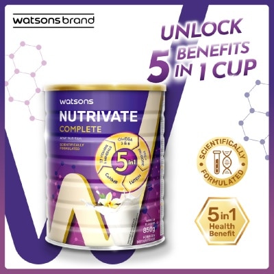 WATSONS Nutrivate Complete Adult Nutrition With Vanilla Flavour 850g x 6s (Carton)