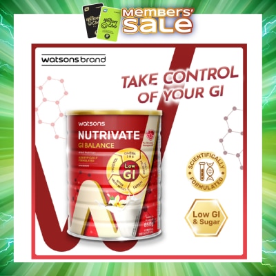 WATSONS - Nutrivate GI Balance Adult Nutrition With Vanilla Flavour (Low Sugar) 850g x 6s (Carton)
