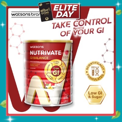 WATSONS Nutrivate GI Balance Adult Nutrition With Vanilla Flavour (Low Sugar) 850g x 6s (Carton) image