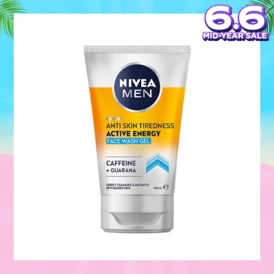NIVEA Active Energy Revitalising Face Wash for Men (Deep Clean & Energy Boost) 100ml