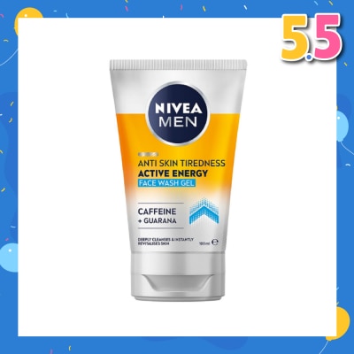 NIVEA Active Energy Revitalising Face Wash for Men (Deep Clean & Energy Boost) 100ml