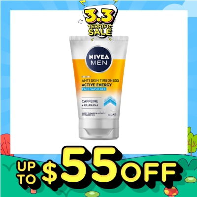 NIVEA Active Energy Revitalising Face Wash for Men (Deep Clean & Energy Boost) 100ml