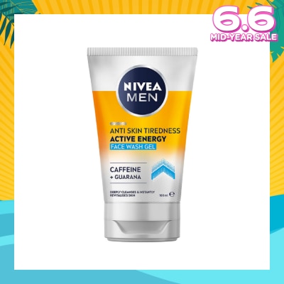 NIVEA Active Energy Revitalising Face Wash for Men (Deep Clean & Energy Boost) 100ml
